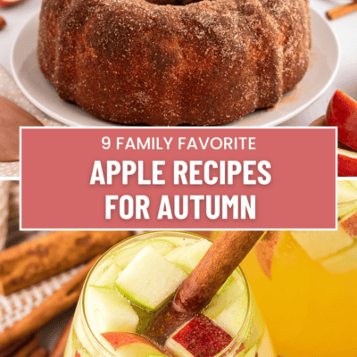 Collage of apple recipe images.