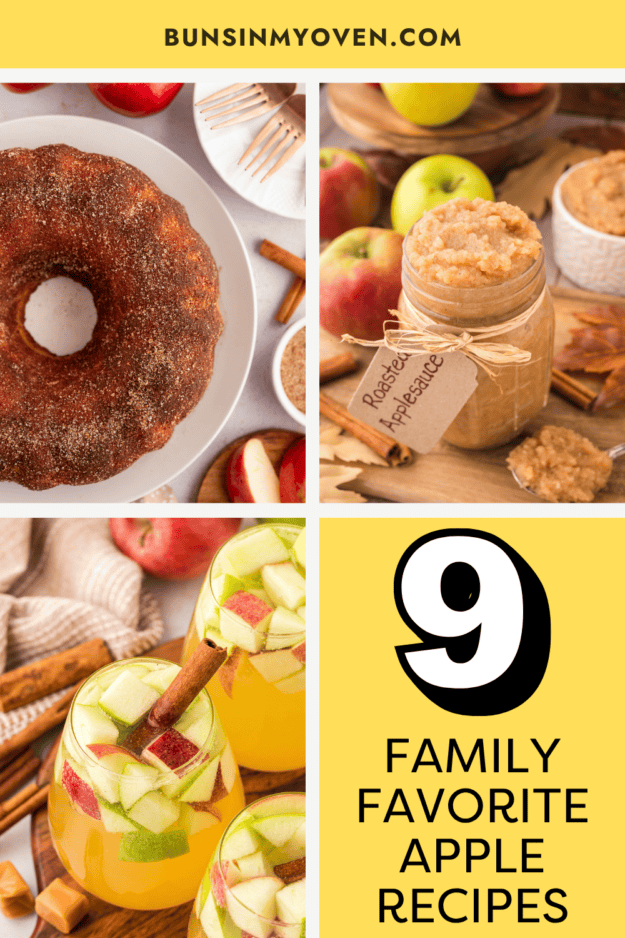 Collage of apple recipe images.