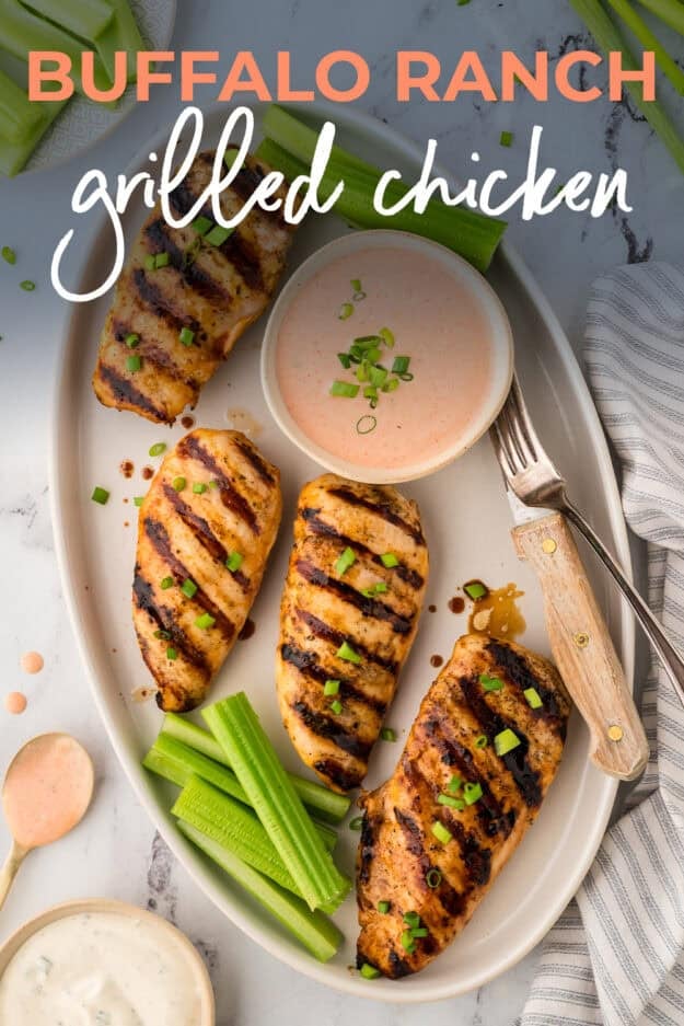 Platter full of grilled chicken pieces.