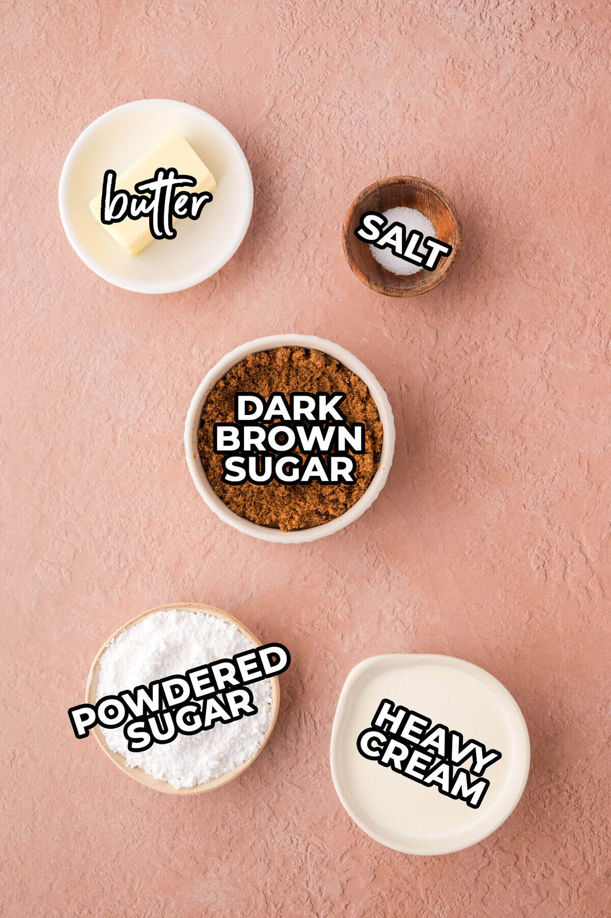 Ingredients for brown sugar glaze.