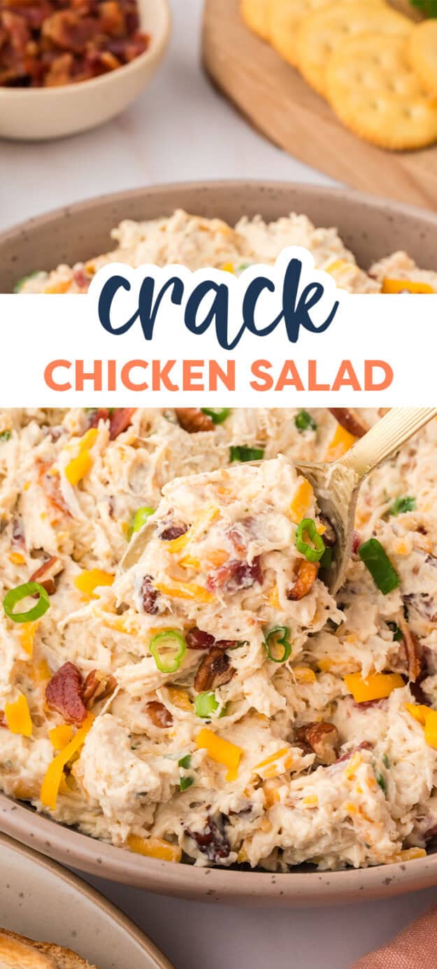 Crack chicken salad in bowl.
