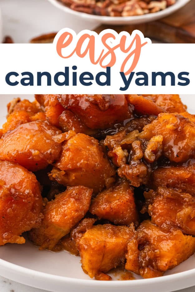 Easy candied yams recipe on plate.