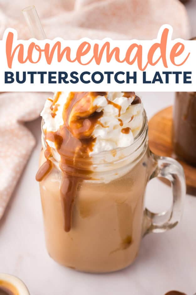 Glass full of homemade latte recipe.